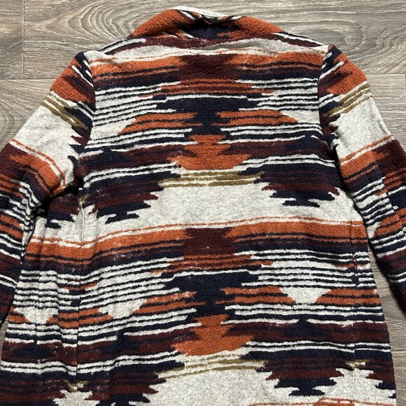 Lucky Brand Size Small Aztec Open Drape Cardigan Sweater Multicolor Knit Texture - Picture 5 of 9